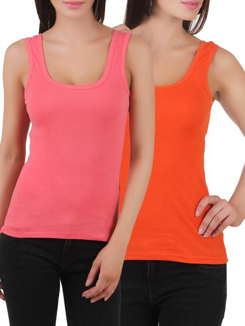 set of 2 multicolored cotton tank tee - 12880436 - Very Small Image - 1