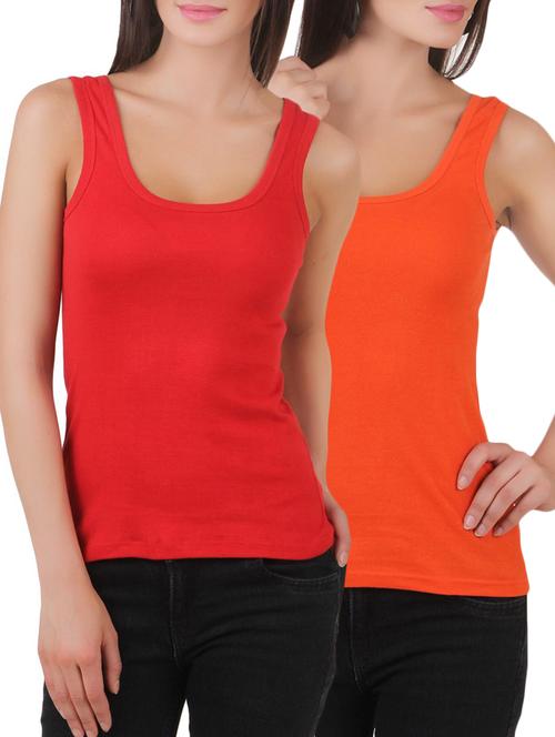 set of 2 multicolored cotton tank tee - 12880440 - Very Small Image - 1