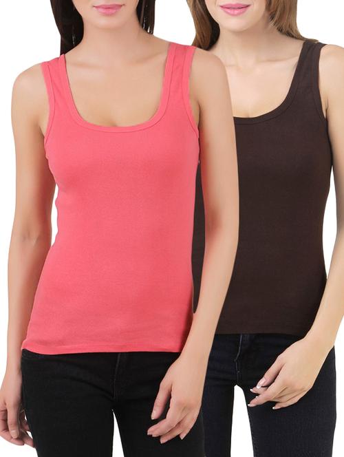 set of 2 multicolored cotton tank tee - 12880455 - Very Small Image - 1