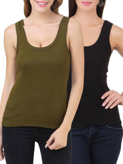 set of 2 multicolored cotton tank tee - 12880465 - Very Small Image - 1