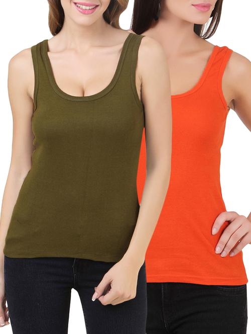 set of 2 multicolored cotton tank tee - 12880470 - Very Small Image - 1