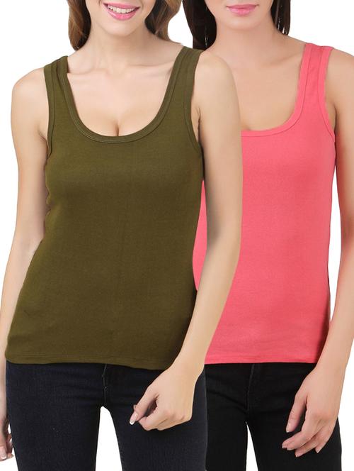 set of 2 multicolored cotton tank tee - 12880471 - Very Small Image - 1