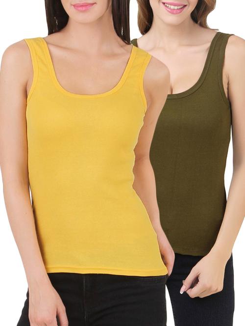set of 2 multicolored cotton tank tee - 12880477 - Very Small Image - 1