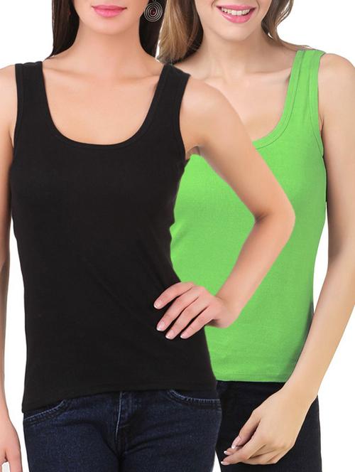 set of 2 multicolored cotton tank tee - 12880478 - Very Small Image - 1