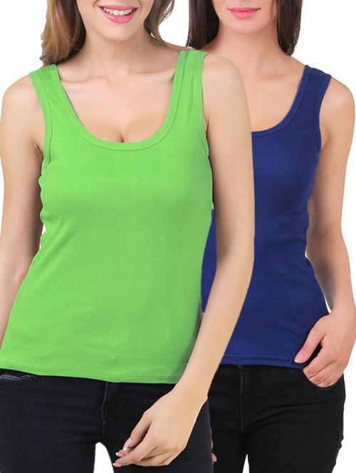 set of 2 multicolored cotton tank tee - 12880479 - Very Small Image - 1