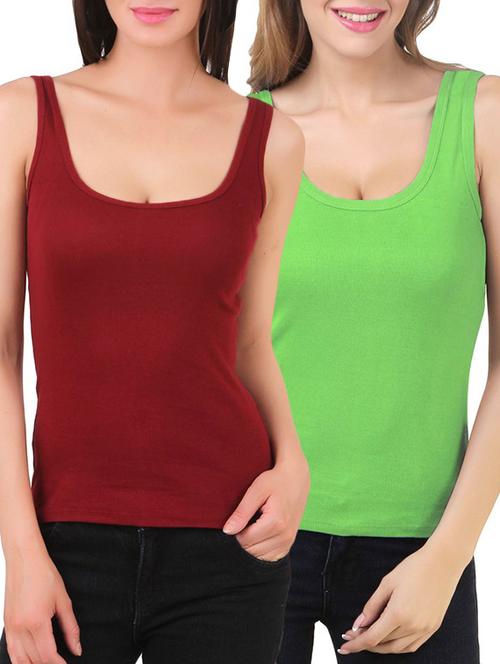 set of 2 multicolored cotton tank tee - 12880483 - Very Small Image - 1