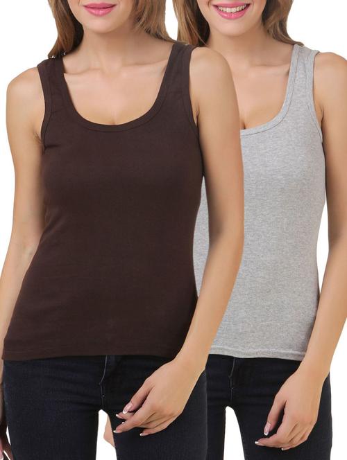 set of 2 multicolored cotton tank tee - 12880504 - Very Small Image - 1