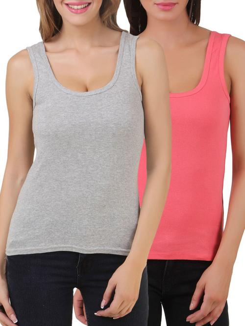 set of 2 multicolored cotton tank tee - 12880510 - Very Small Image - 1