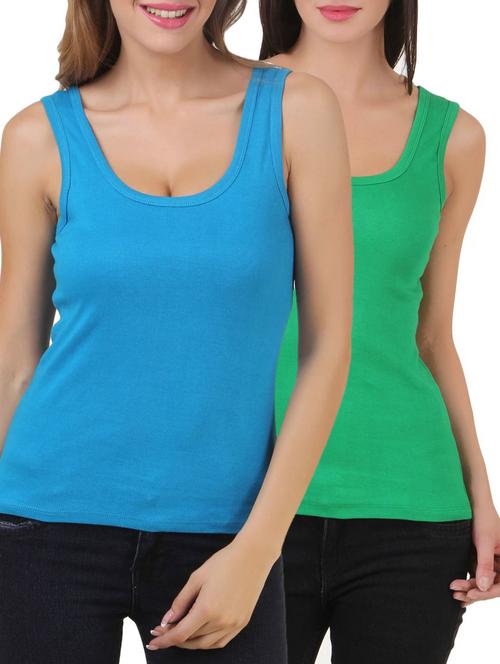set of 2 multicolored cotton tank tee - 12880518 - Very Small Image - 1