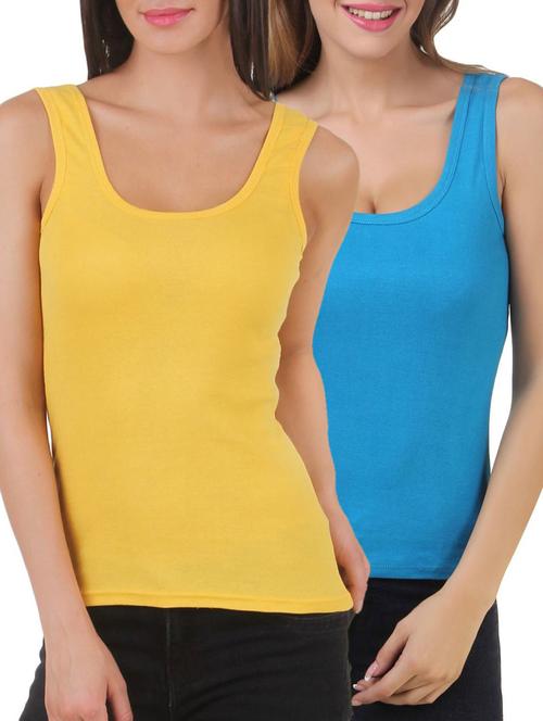 set of 2 multicolored cotton tank tee - 12880529 - Very Small Image - 1
