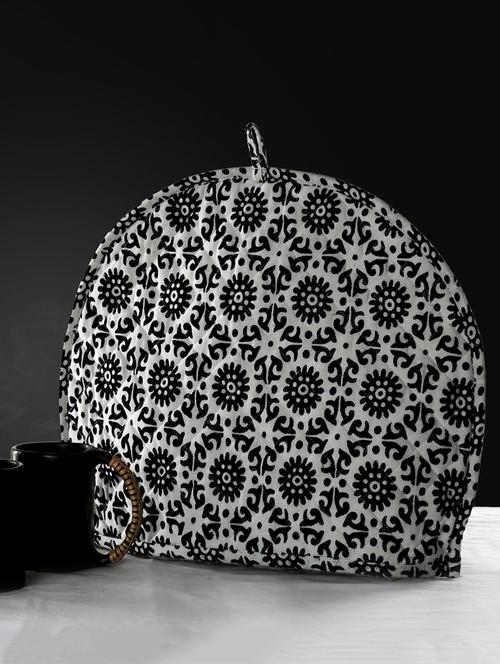 rajrang white floral printed tea cosy - 12881978 - Very Small Image - 1