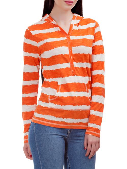 orange cotton hooded tee - 12883473 - Very Small Image - 1