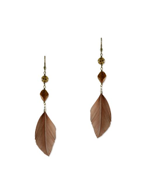 brown fur drop earring - 12883654 - Very Small Image - 1