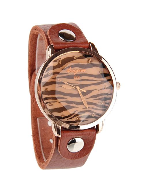 classic analog fashion brown leather bracelet watch for women - 839 - 12884480 - Very Small Image - 1