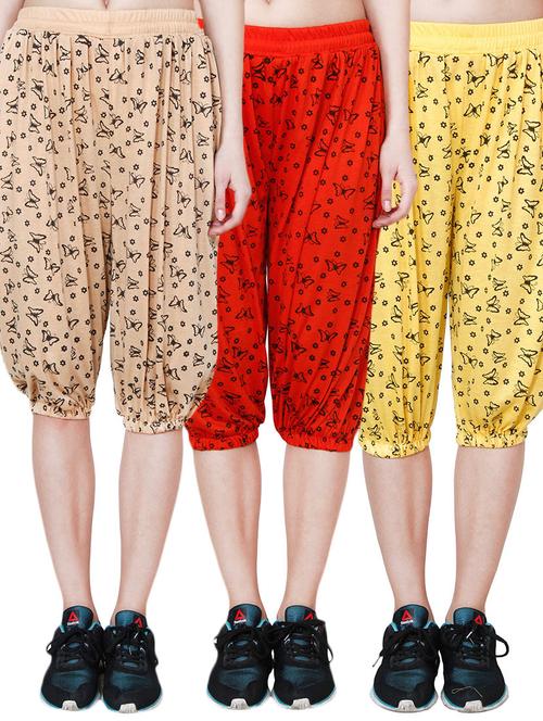 multi colored viscose capri combo - 12886859 - Very Small Image - 1