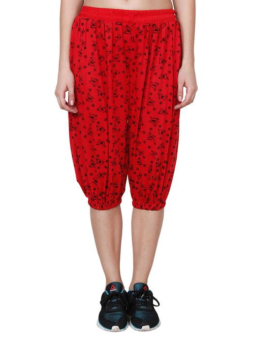 red printed viscose capris - 12886920 - Very Small Image - 1