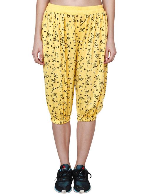 yellow printed viscose capris - 12886922 - Very Small Image - 1