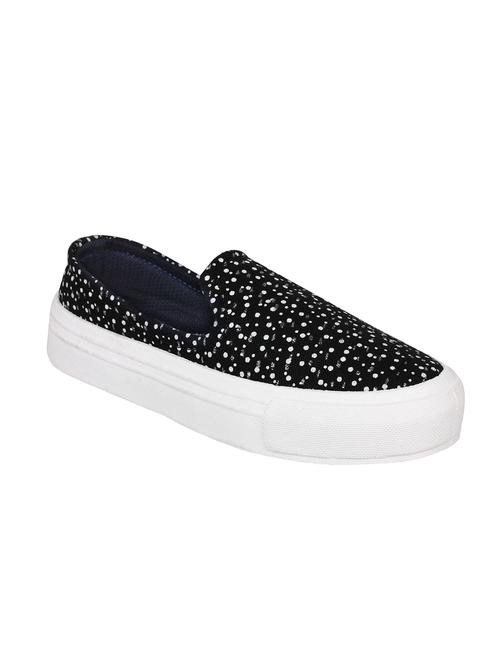 black faux leather slip on casual shoes - 12886962 - Very Small Image - 1