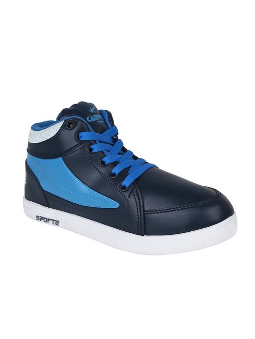 blue leatherette lace up sneaker - 12887016 - Very Small Image - 1