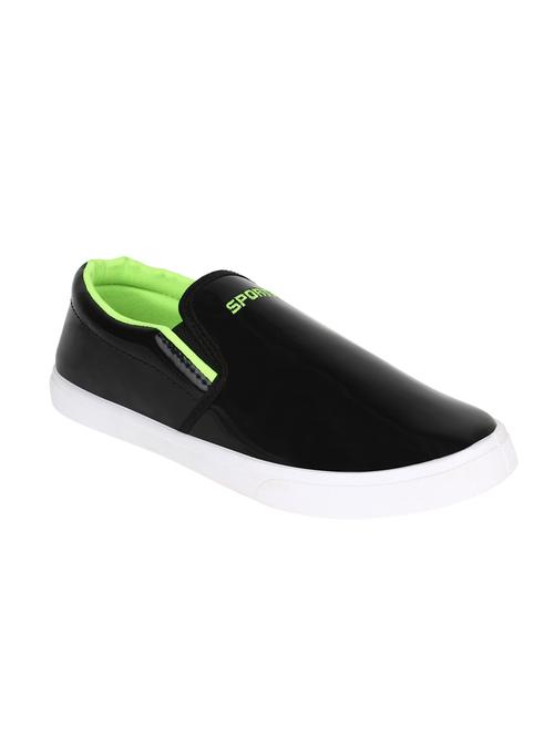 black leatherette slip on shoe - 12887021 - Very Small Image - 1