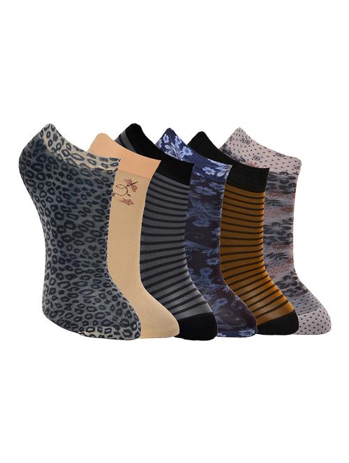 multi colored nylon ankle length sock - 12888123 - Very Small Image - 1