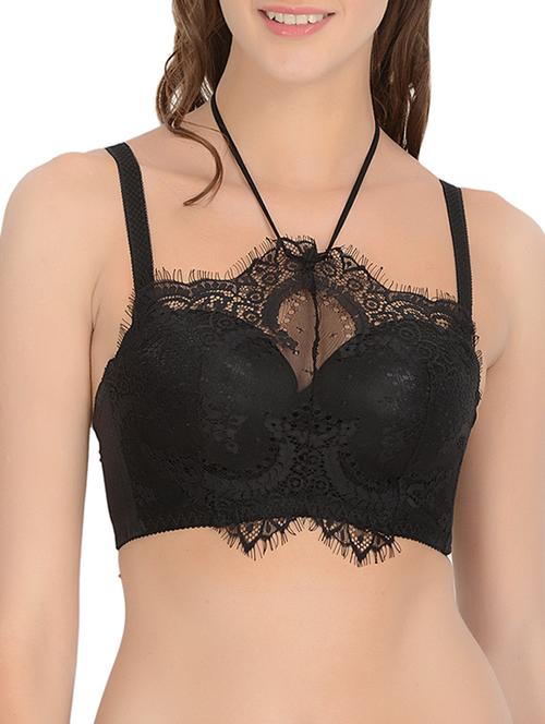 halter neck laced bralette bra - 12888507 - Very Small Image - 1