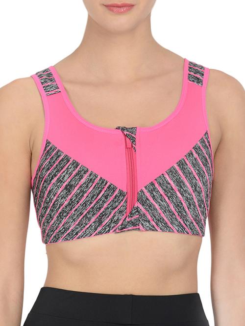 multi colored polyester sports bra - 12888557 - Very Small Image - 1