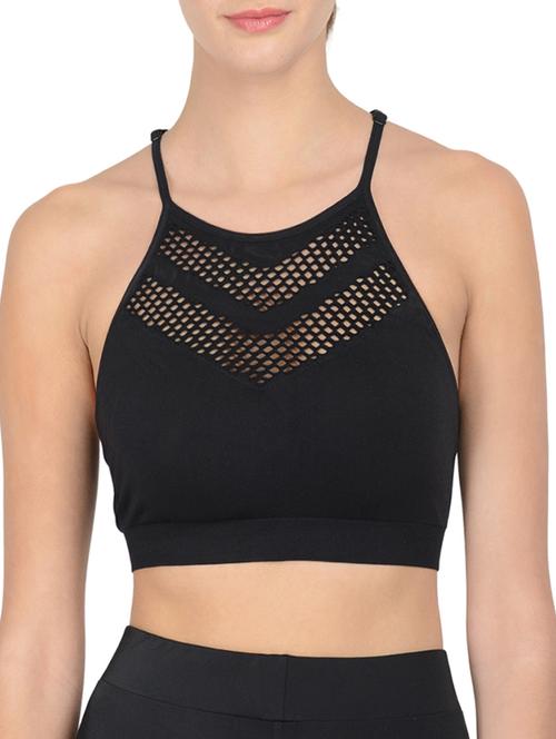 black polyester sports bra - 12888562 - Very Small Image - 1