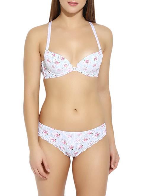 floral nylon bras and panty set - 12888572 - Very Small Image - 1
