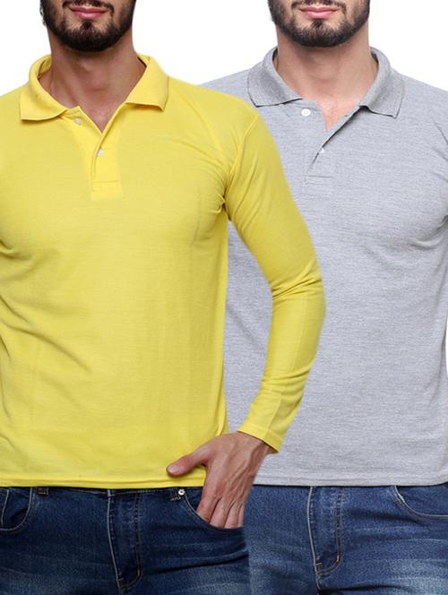 yellow blue set of 2 cotton t-shirt - 12888687 - Very Small Image - 1
