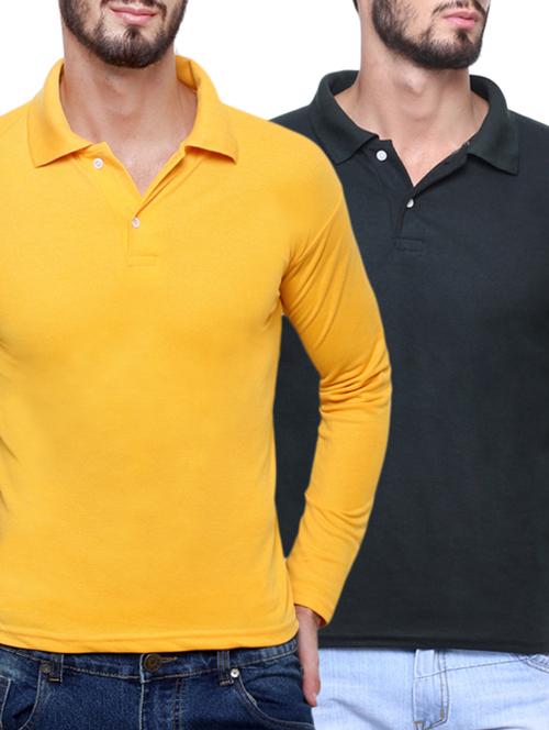 yellow black set of 2 cotton t-shirt - 12888718 - Very Small Image - 1