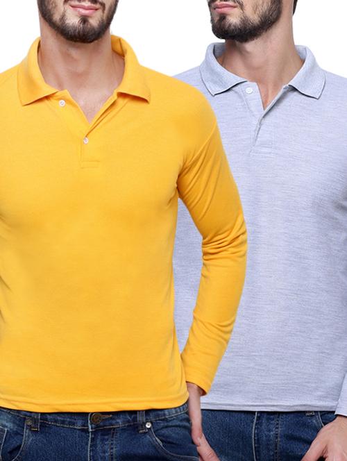 yellow blue set of 2 cotton t-shirt - 12888721 - Very Small Image - 1
