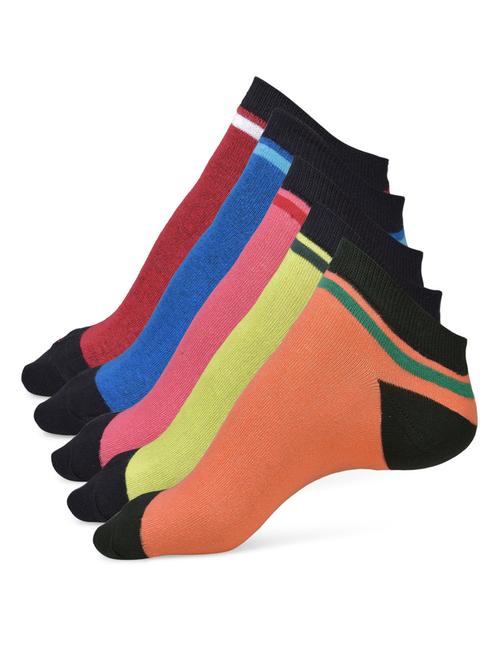 set of 5 multi colored cotton pair of socks - 1288914 - Very Small Image - 1