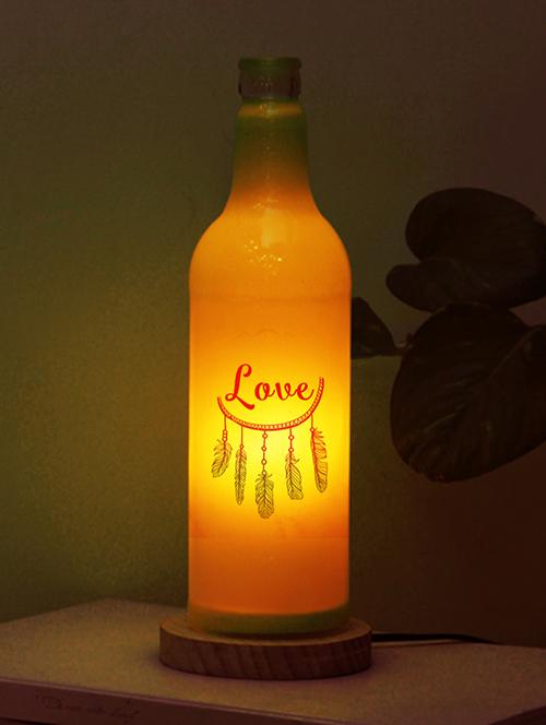 love printed yellow bottle lamp - 12889856 - Very Small Image - 1