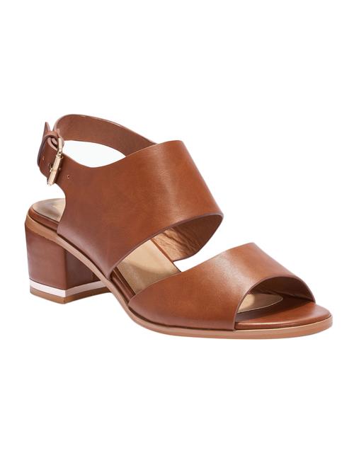 tan leatherette back strap sandals - 12890289 - Very Small Image - 1