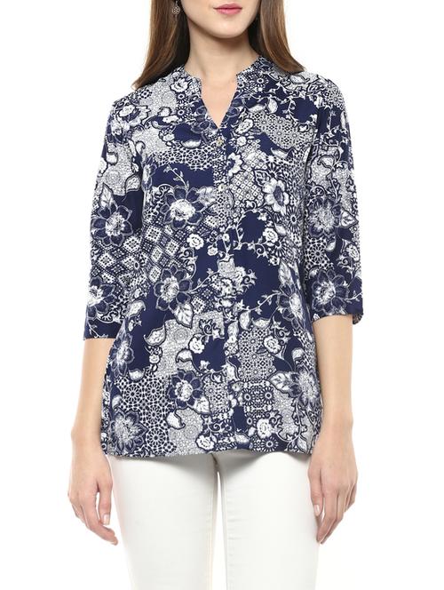 blue polyester regular shirt - 12891397 - Very Small Image - 1