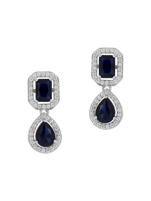blue silver studs earrings - 12893890 - Very Small Image - 1