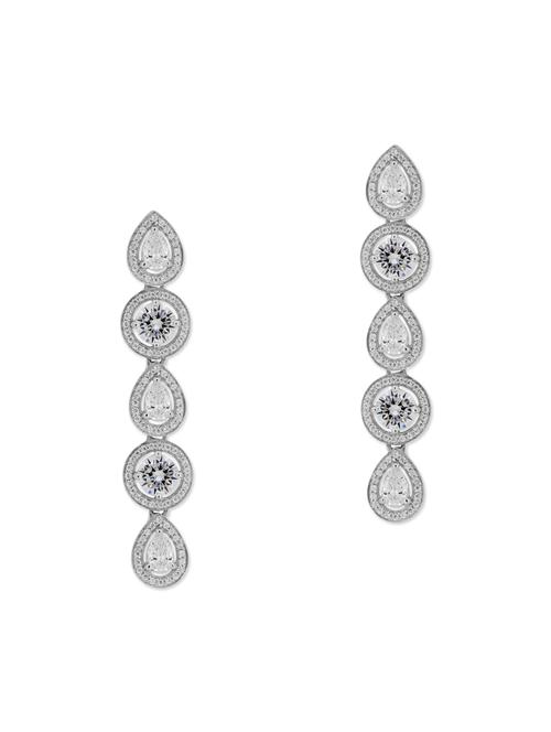white silver drop earrings - 12893893 - Very Small Image - 1