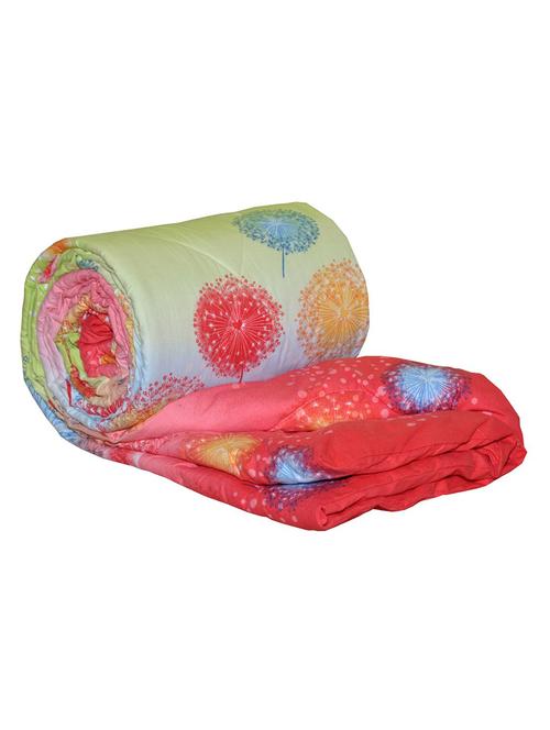 kariba 100% cotton red floral single comforter. - 12894543 - Very Small Image - 1