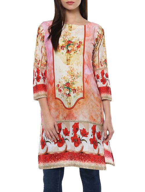 pink cotton straight kurta - 12896358 - Very Small Image - 1