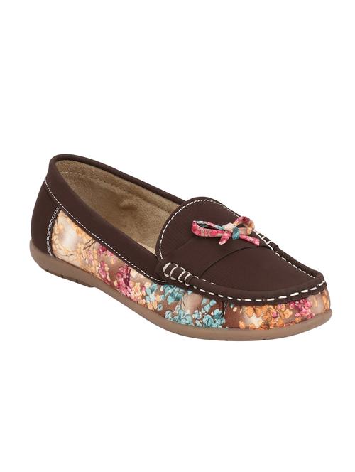 brown polyester slip on loafers - 12896373 - Very Small Image - 1