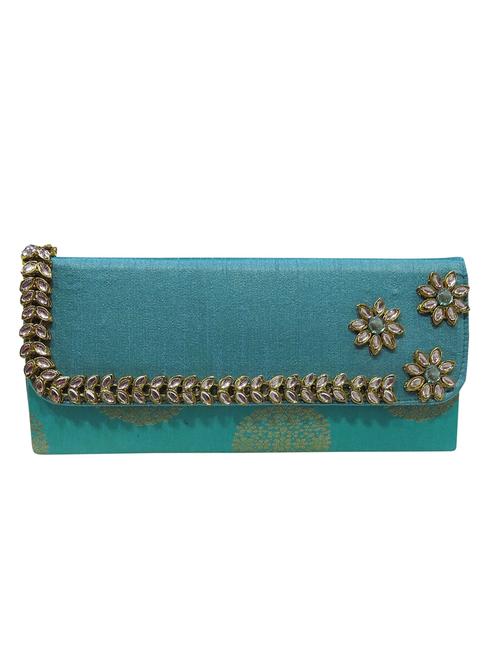 blue silk clutch - 12896620 - Very Small Image - 1