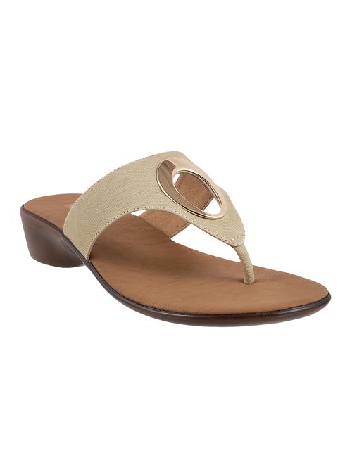 beige toe separator slippers - 12899498 - Very Small Image - 1