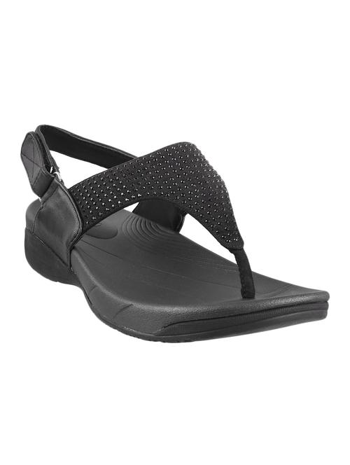 black leatherette back strap sandals - 12899527 - Very Small Image - 1