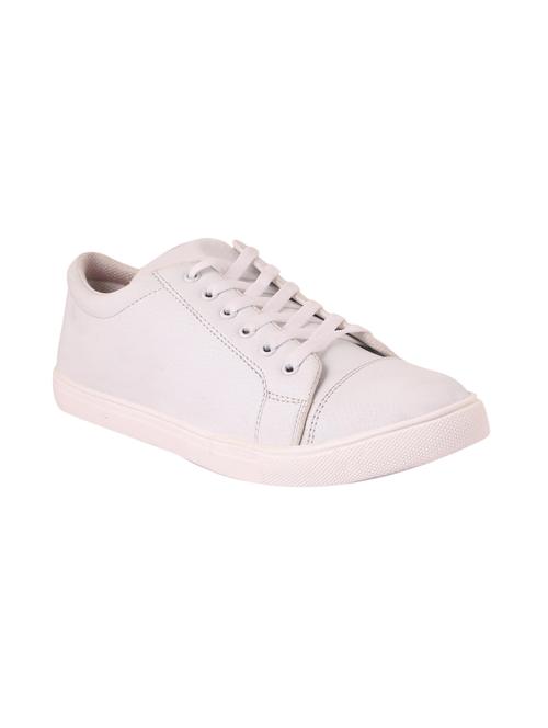 white leatherette lace up sneaker - 12900073 - Very Small Image - 1