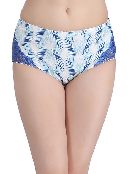 blue printed lace hipster panty - 12901806 - Very Small Image - 1