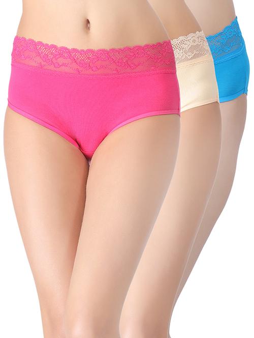 set of 3 multicolored printed nylon panties - 12901829 - Very Small Image - 1