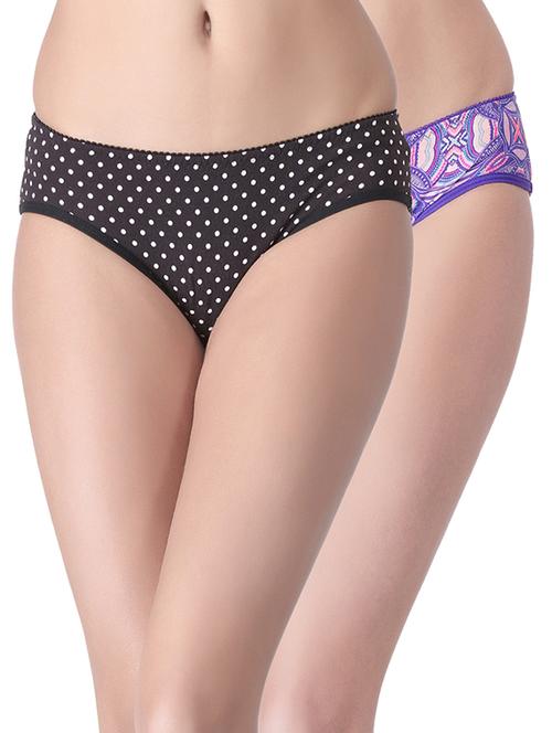 set of 2 multicolored printed nylon panties - 12901830 - Very Small Image - 1