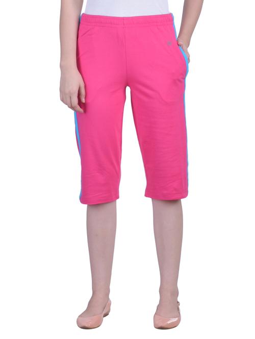 pink cotton sports capris - 12902316 - Very Small Image - 1
