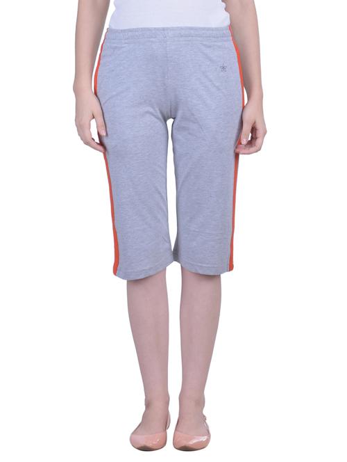 grey cotton sports capris - 12902319 - Very Small Image - 1